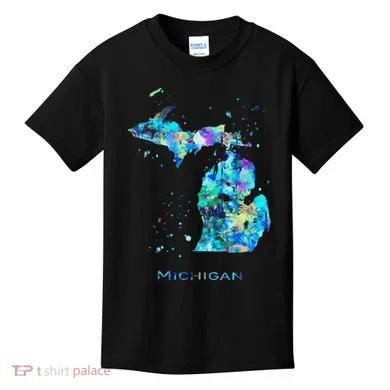 Michigan Map Kids T-Shirt