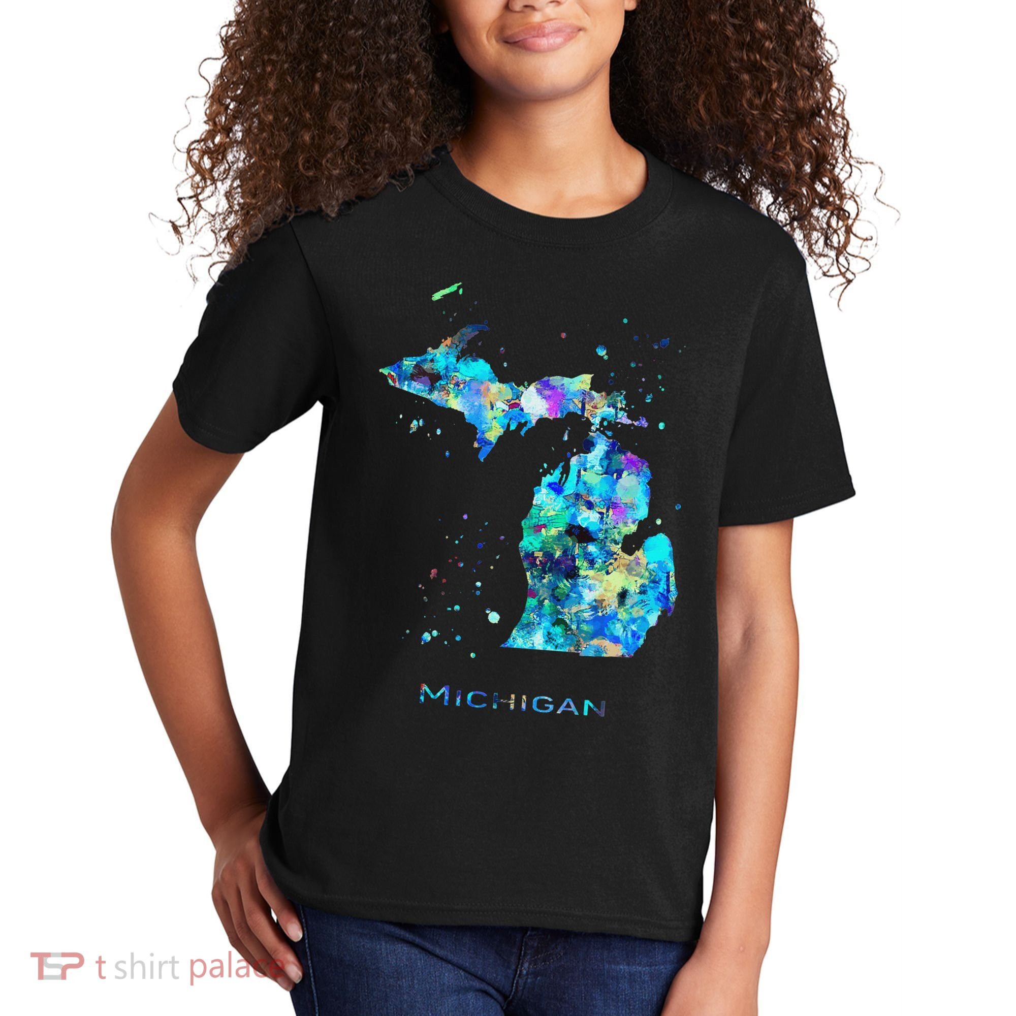 Michigan Map Kids T-Shirt