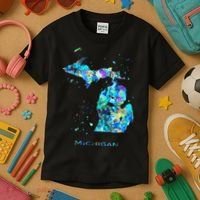 Michigan Map Kids T-Shirt thumb 3