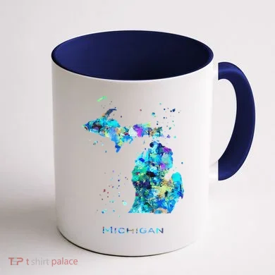 Michigan Map Coffee Mug back