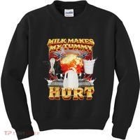 Milk Makes My Tummy Hurt Funny Oddly Specific Dank Meme Kids Sweatshirt thumb 0