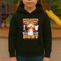 Milk Makes My Tummy Hurt Funny Oddly Specific Dank Meme Kids Hoodie thumb 3