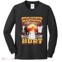 Milk Makes My Tummy Hurt Funny Oddly Specific Dank Meme Kids Long Sleeve Shirt thumb 0