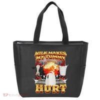 Milk Makes My Tummy Hurt Funny Oddly Specific Dank Meme Tote Bag thumb 0