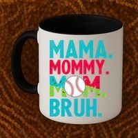 Mama Mommy Mom Bruh Baseball Ice Cream Drip Coffee Mug thumb 2