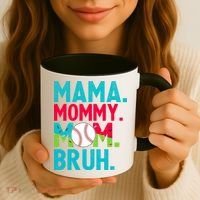 Mama Mommy Mom Bruh Baseball Ice Cream Drip Coffee Mug thumb 3