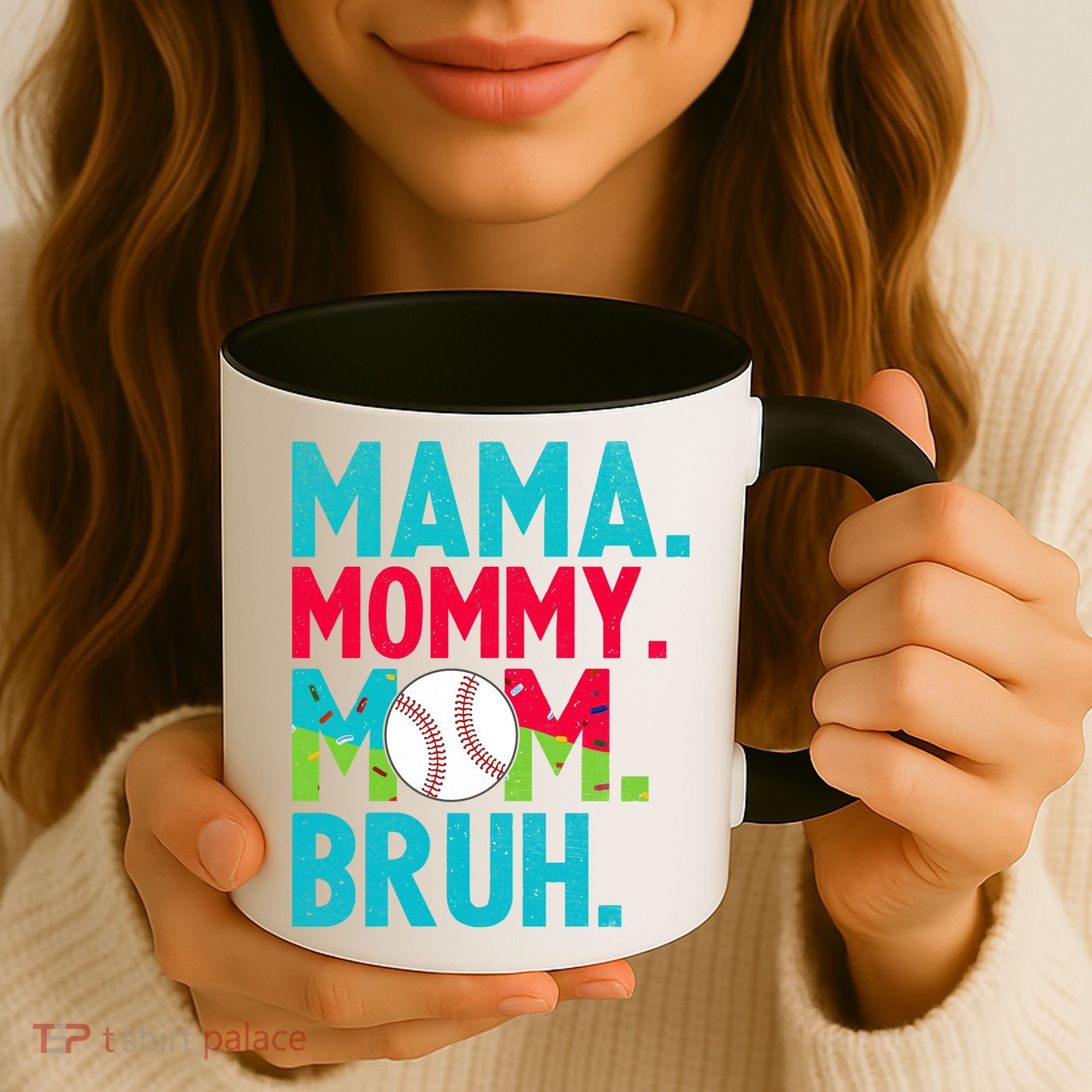 Mama Mommy Mom Bruh Baseball Ice Cream Drip Coffee Mug