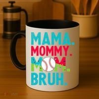 Mama Mommy Mom Bruh Baseball Ice Cream Drip Coffee Mug thumb 4