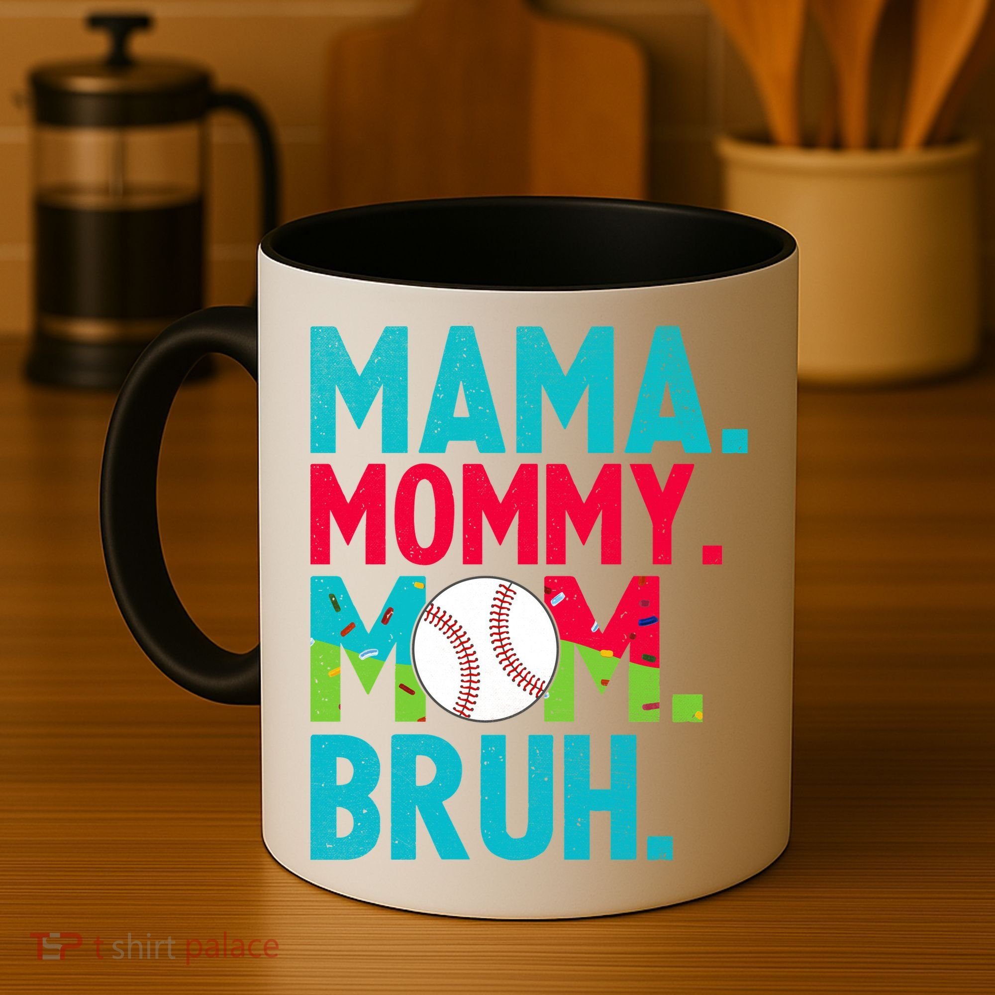 Mama Mommy Mom Bruh Baseball Ice Cream Drip Coffee Mug
