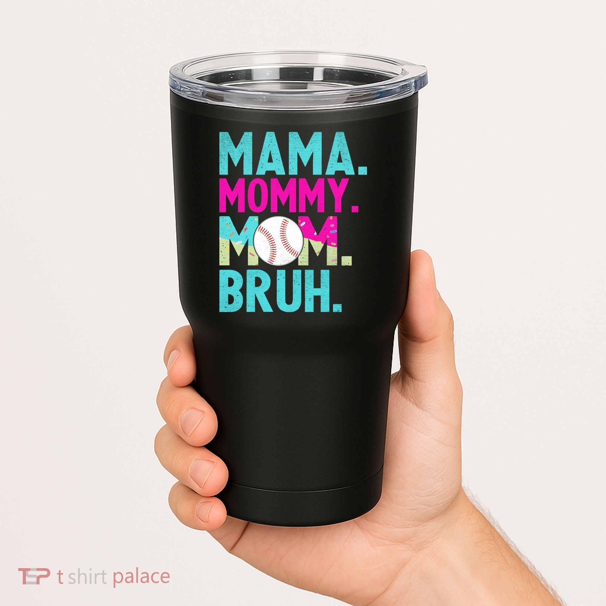 Mama Mommy Mom Bruh Baseball Ice Cream Drip Tumbler