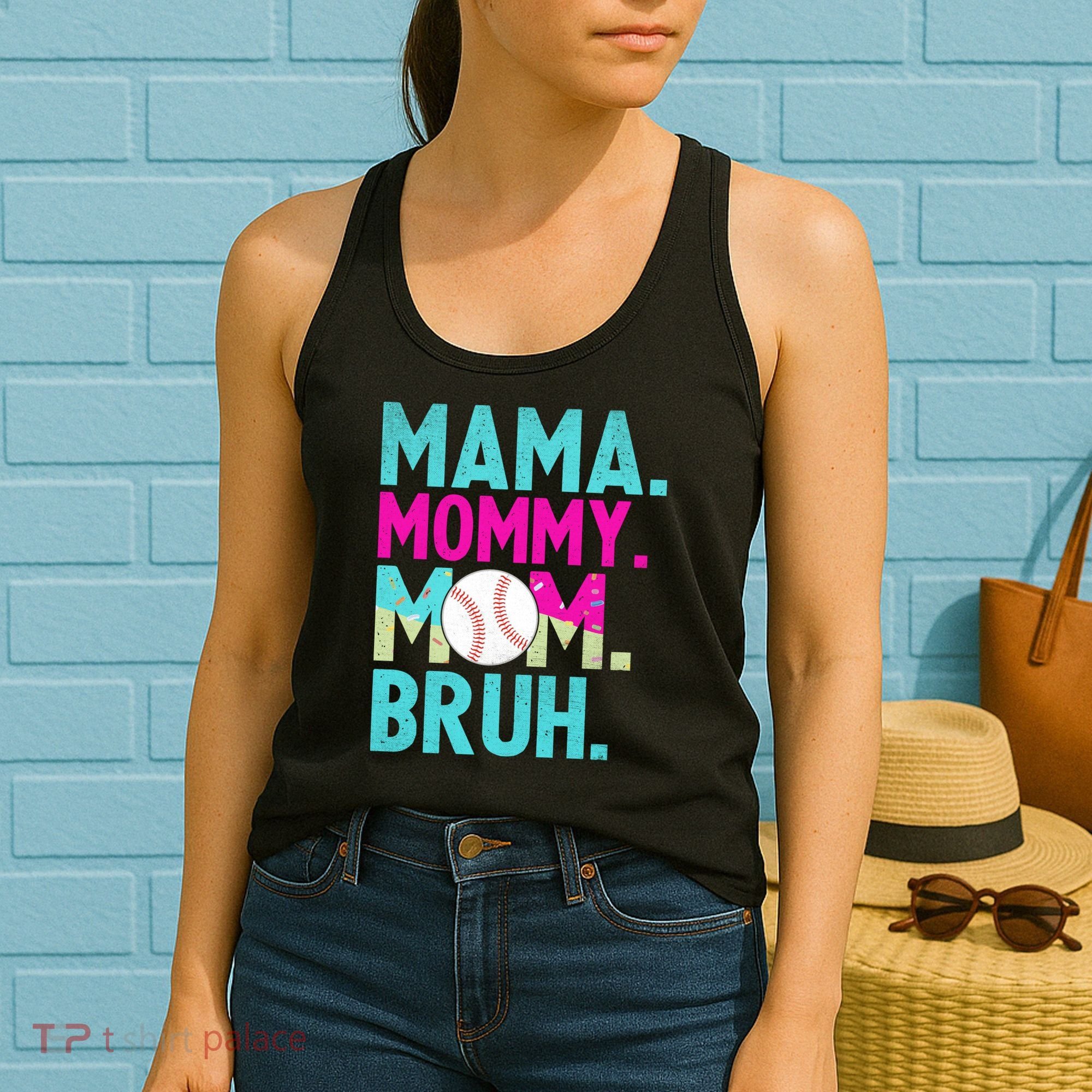 Mama Mommy Mom Bruh Baseball Ice Cream Drip Women's Tank Top