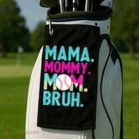 Mama Mommy Mom Bruh Baseball Ice Cream Drip Golf Towel thumb 2