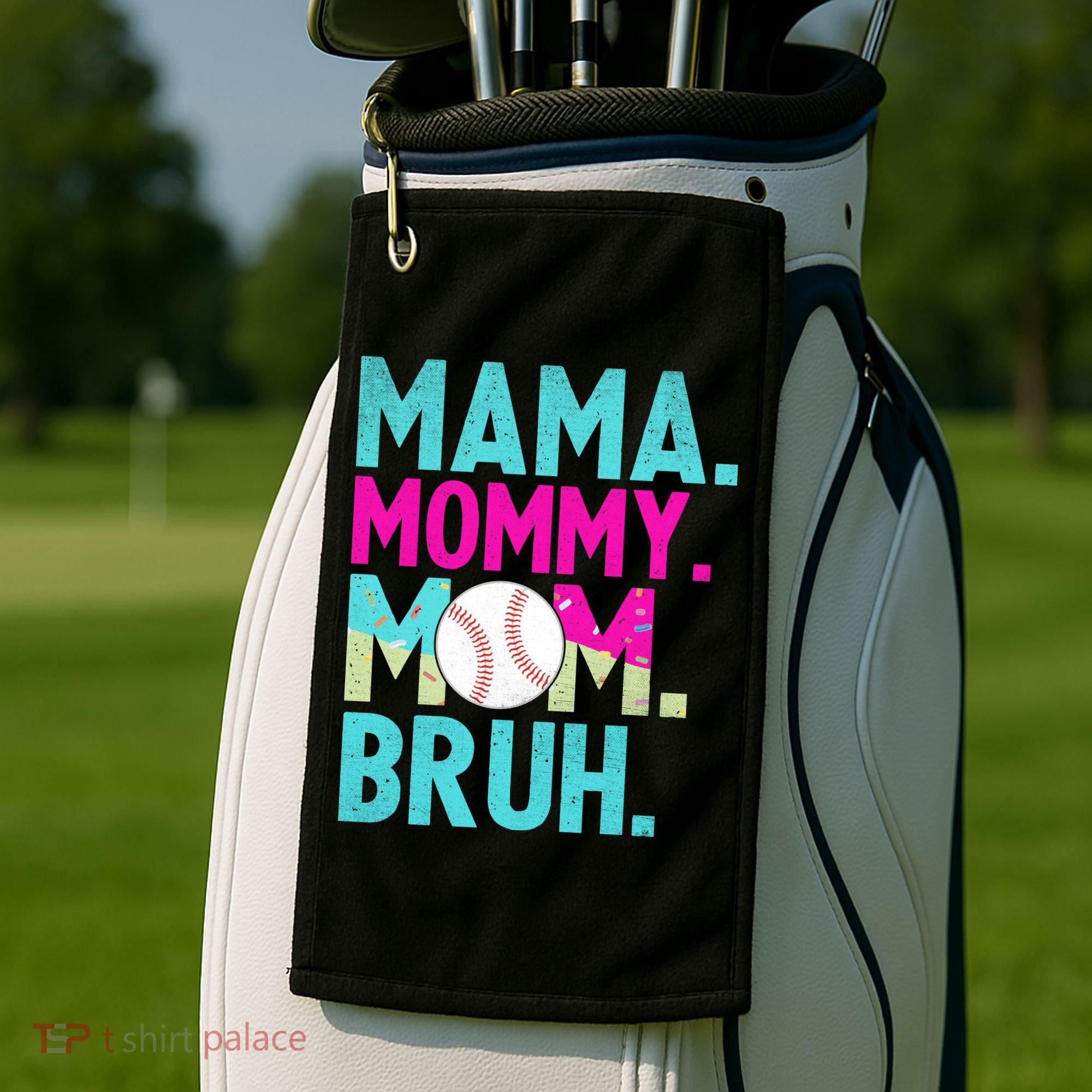 Mama Mommy Mom Bruh Baseball Ice Cream Drip Golf Towel