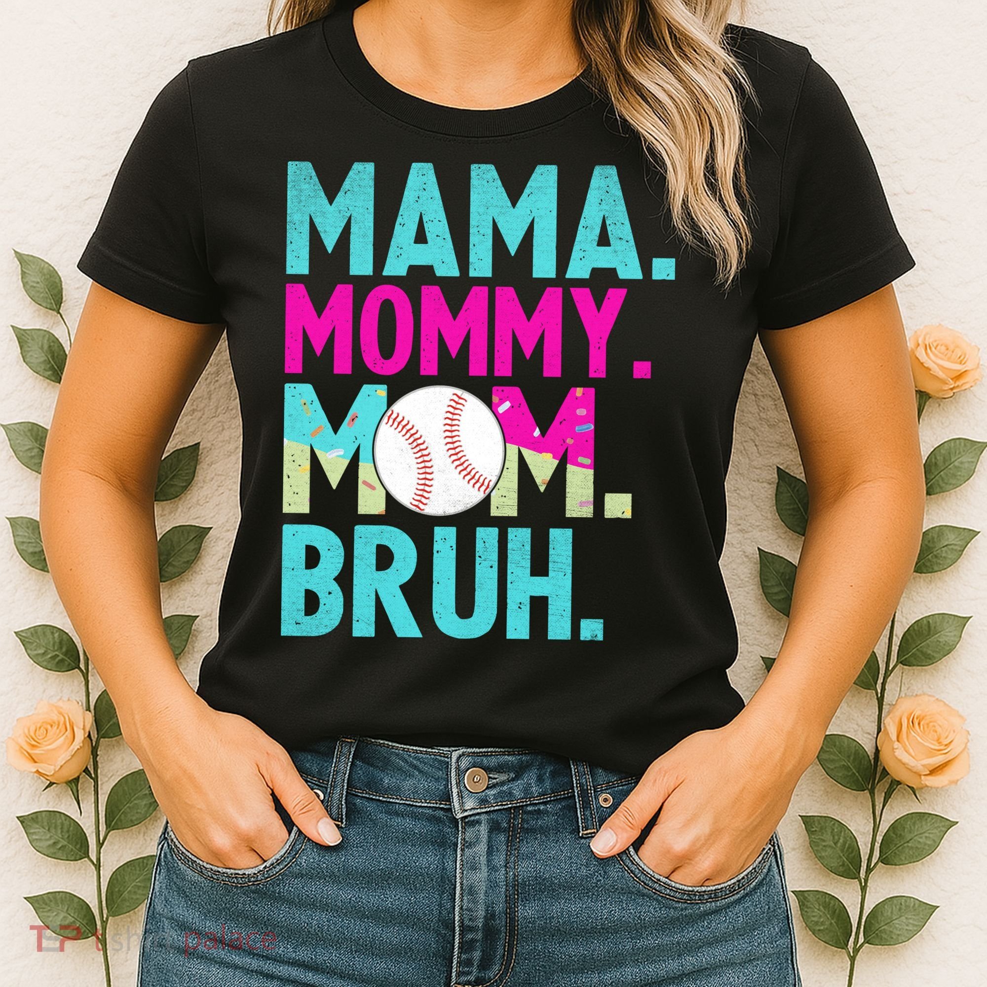 Mama Mommy Mom Bruh Baseball Ice Cream Drip Women's T-Shirt
