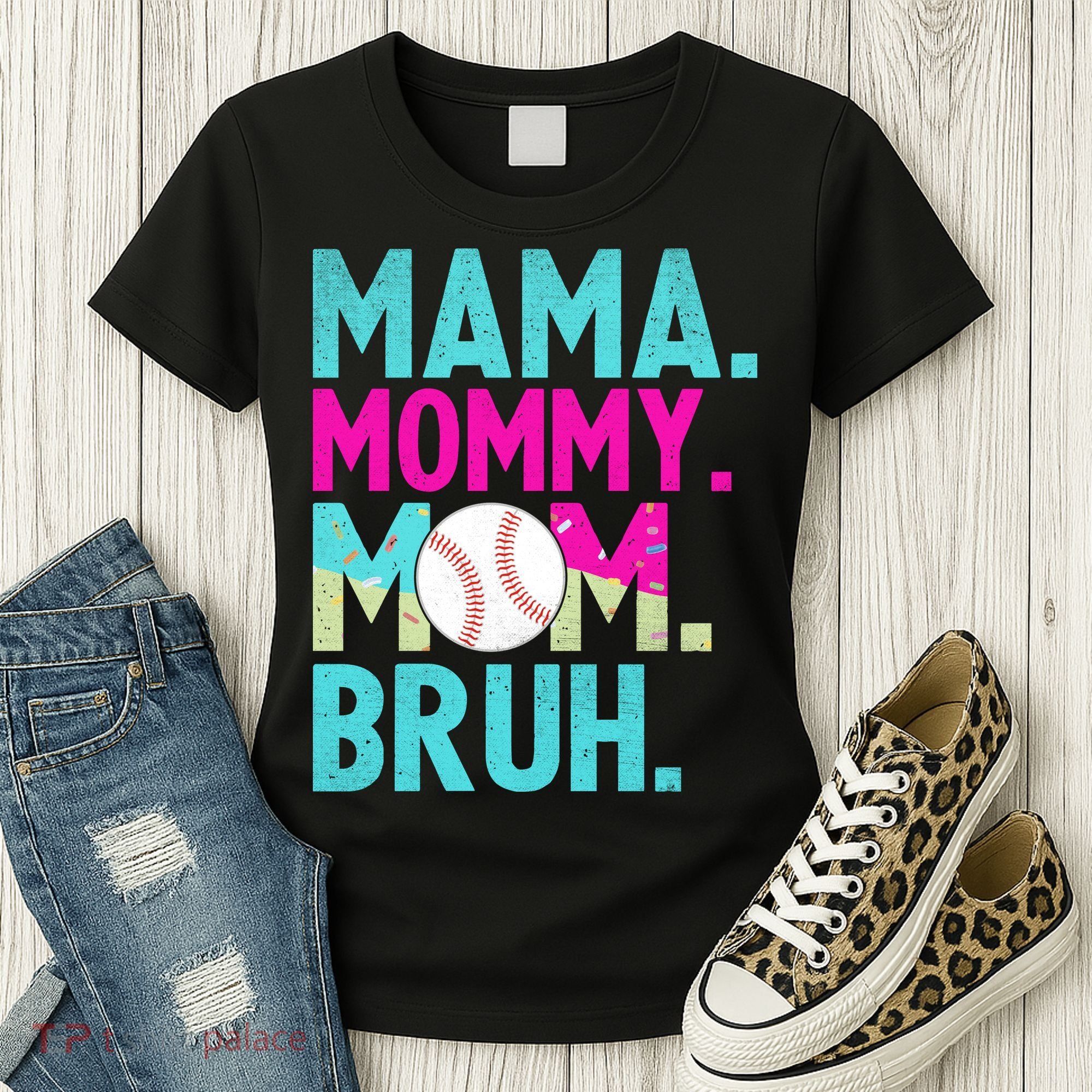 Mama Mommy Mom Bruh Baseball Ice Cream Drip Women's T-Shirt