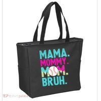 Mama Mommy Mom Bruh Baseball Ice Cream Drip Tote Bag thumb 2