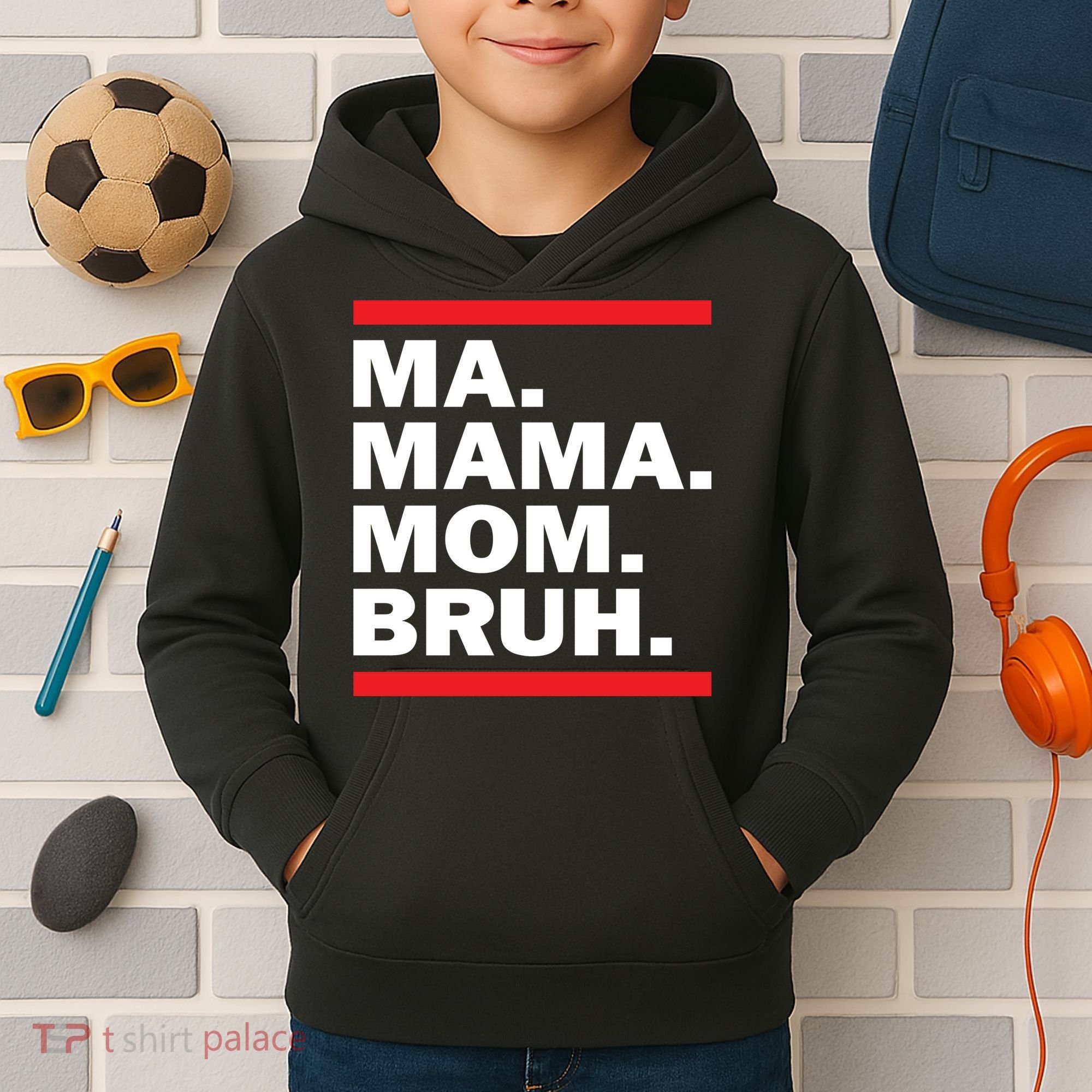 Ma Mama Mom Bruh Kids Hoodie
