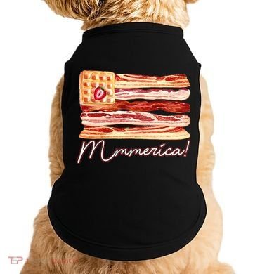 Mmmerica Bacon Waffle Merica Flag Doggie Tank