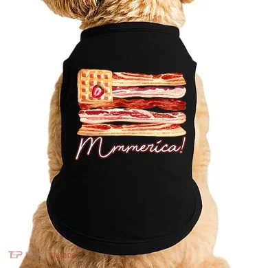 Mmmerica Bacon Waffle Merica Flag Doggie Tank