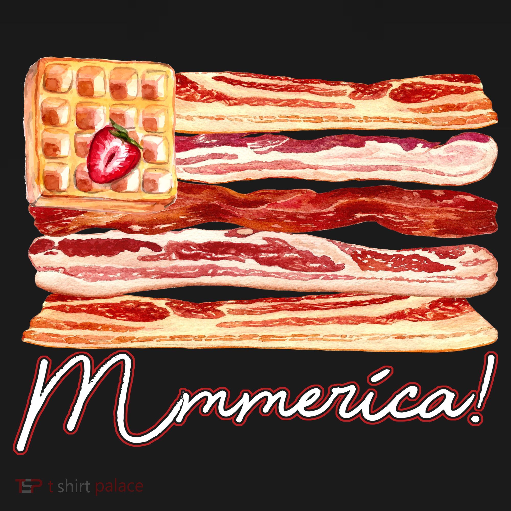 Mmmerica Bacon Waffle Merica Flag Doggie Tank