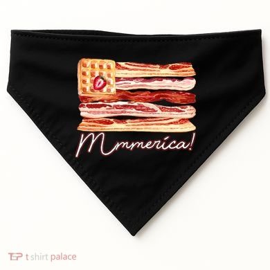 Mmmerica Bacon Waffle Merica Flag USA-Made Doggie Bandana