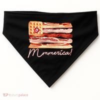 Mmmerica Bacon Waffle Merica Flag USA-Made Doggie Bandana thumb 0