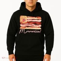 Mmmerica Bacon Waffle Merica Flag Hoodie thumb 2
