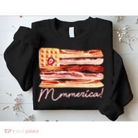 Mmmerica Bacon Waffle Merica Flag Sweatshirt thumb 2