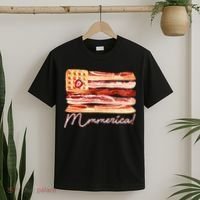 Mmmerica Bacon Waffle Merica Flag T-Shirt thumb 2