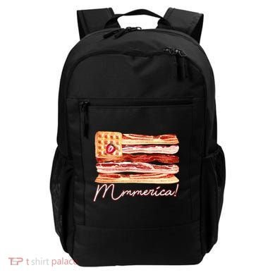 Mmmerica Bacon Waffle Merica Flag Backpack