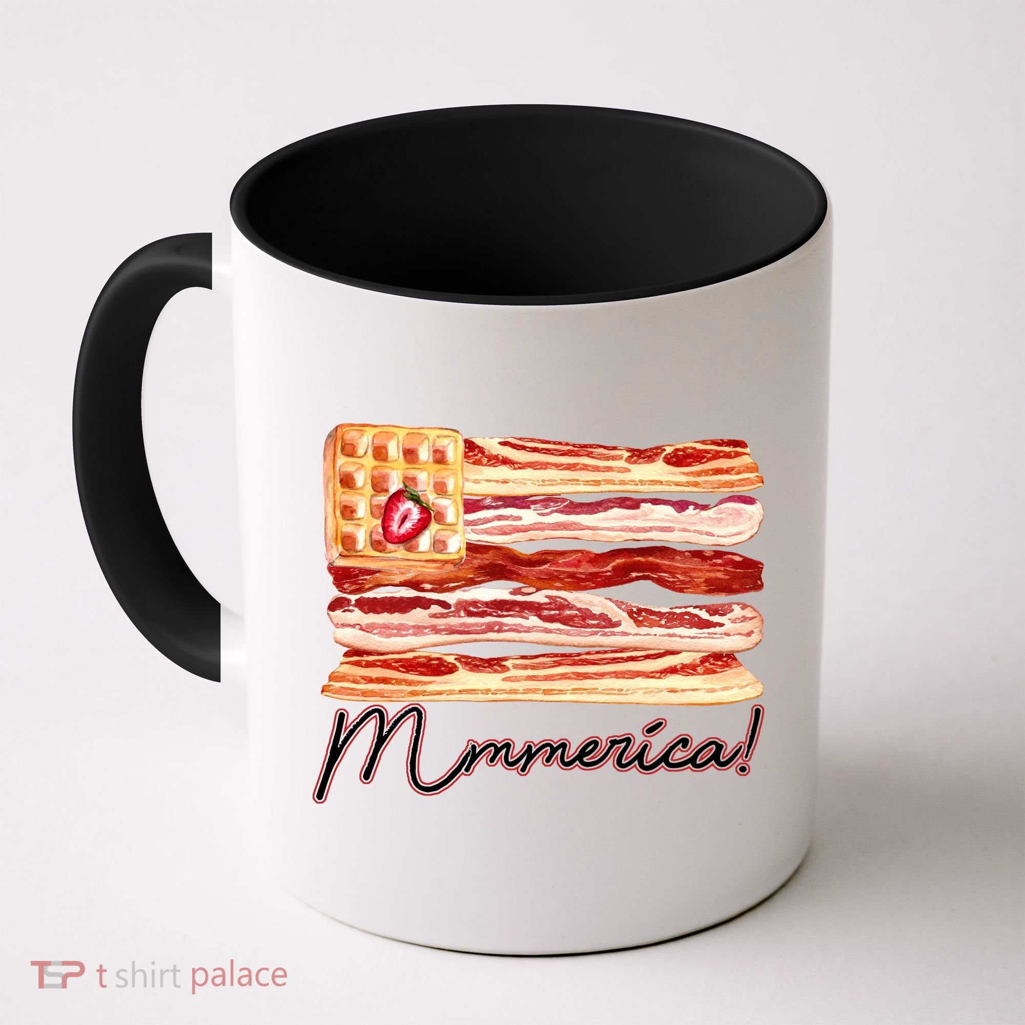 Mmmerica Bacon Waffle Merica Flag Coffee Mug