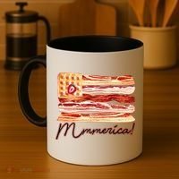 Mmmerica Bacon Waffle Merica Flag Coffee Mug thumb 4