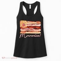 Mmmerica Bacon Waffle Merica Flag Women's Tank Top thumb 0