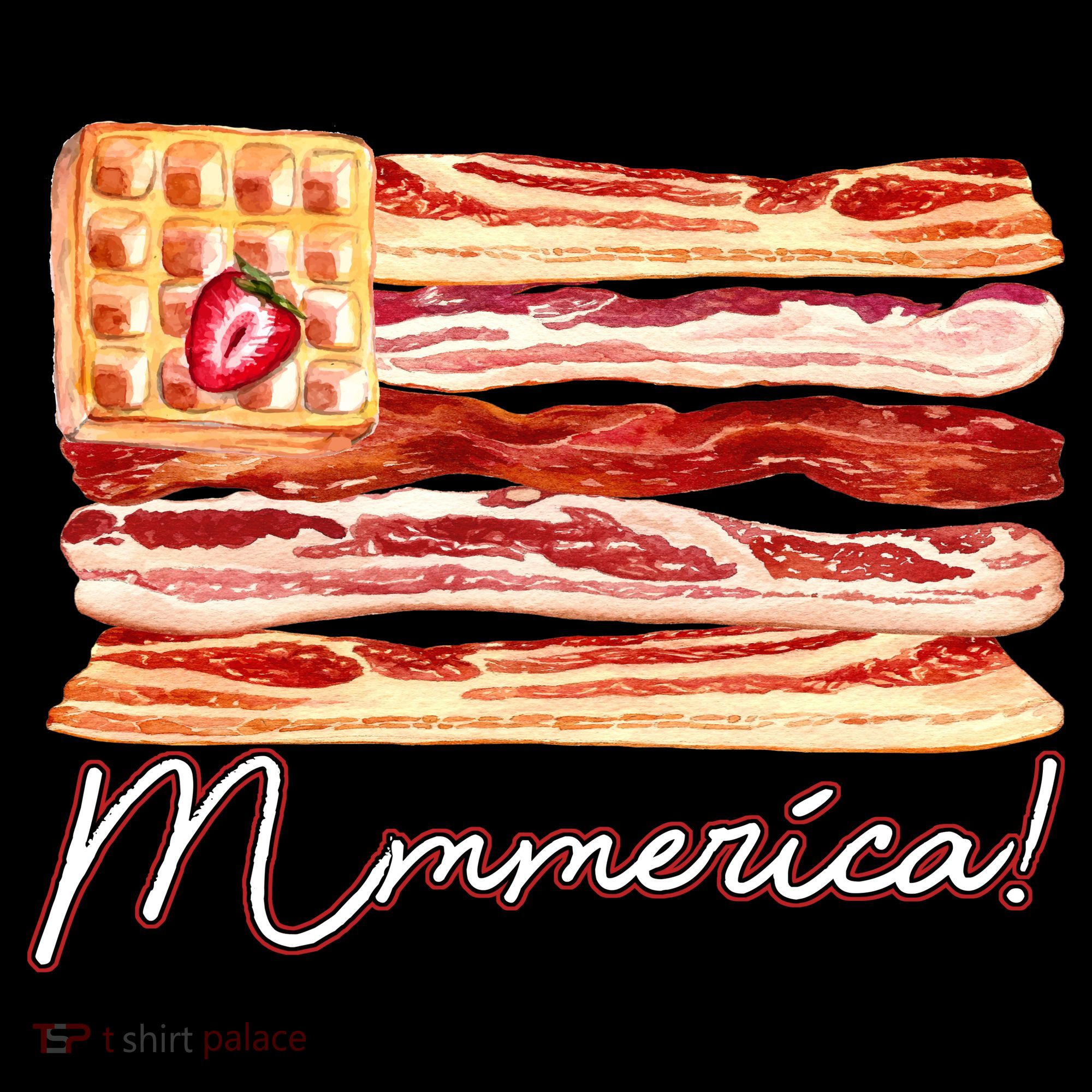 Mmmerica Bacon Waffle Merica Flag Women's Tank Top