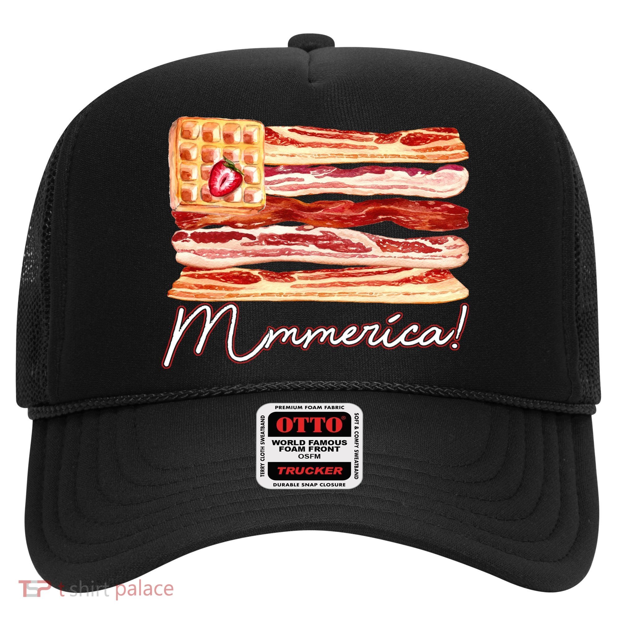 Mmmerica Bacon Waffle Merica Flag Hat