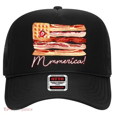 Mmmerica Bacon Waffle Merica Flag Hat