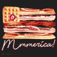 Mmmerica Bacon Waffle Merica Flag Hat thumb 2