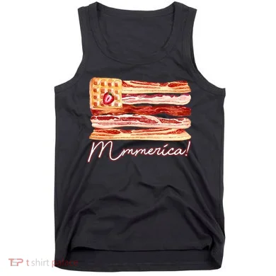 Mmmerica Bacon Waffle Merica Flag Tank Top