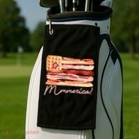 Mmmerica Bacon Waffle Merica Flag Golf Towel thumb 2