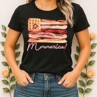 Mmmerica Bacon Waffle Merica Flag Women's T-Shirt thumb 2