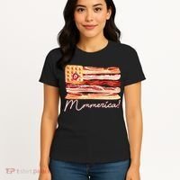 Mmmerica Bacon Waffle Merica Flag Women's T-Shirt thumb 4