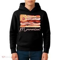 Mmmerica Bacon Waffle Merica Flag Kids Hoodie thumb 4