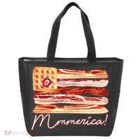 Mmmerica Bacon Waffle Merica Flag Tote Bag thumb 0