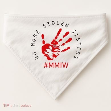 Mmiw Missing Native American Indigenous Women Sisters Red USA-Made Doggie Bandana