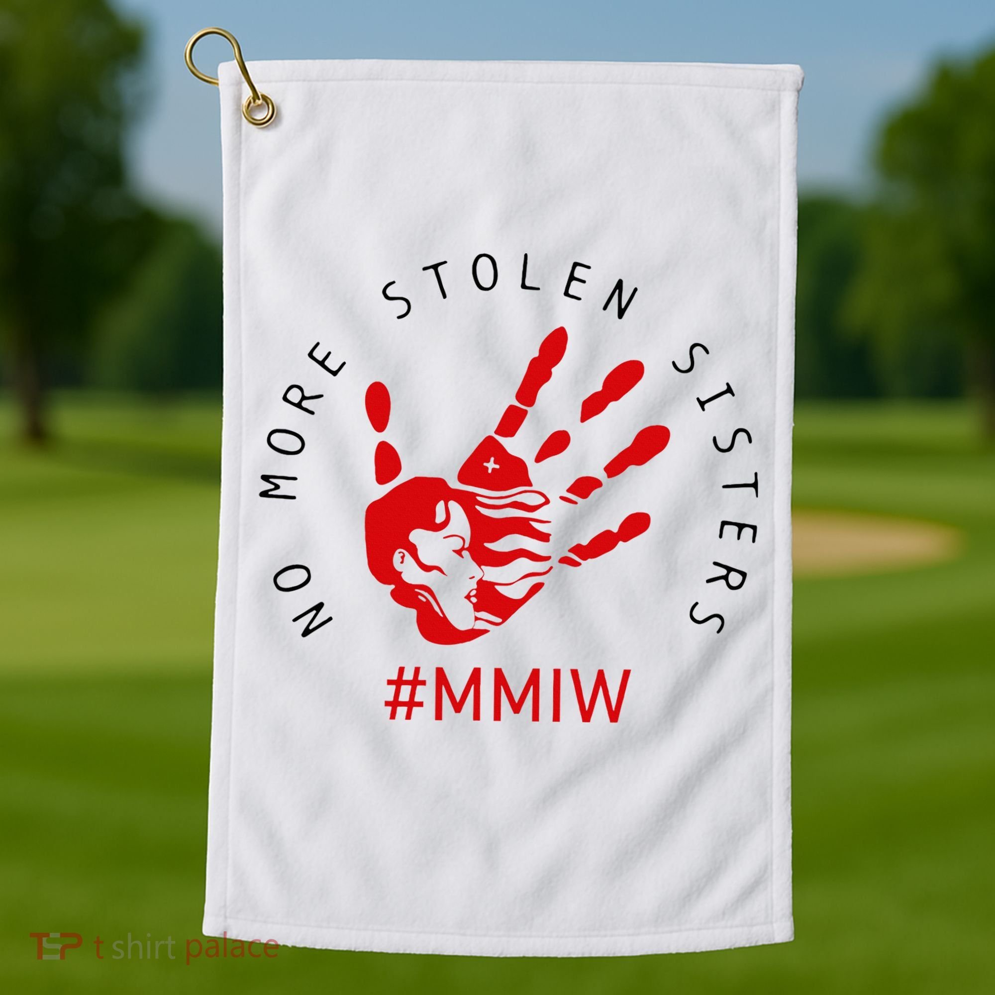 Mmiw Missing Native American Indigenous Women Sisters Red Golf Towel