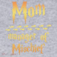 Mom Manager Of Mischief Gift Women's Racerback Cropped Tank thumb 2