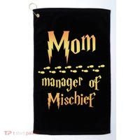 Mom Manager Of Mischief Gift Golf Towel thumb 0