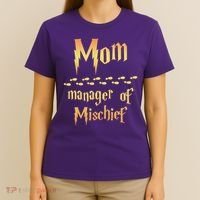 Mom Manager Of Mischief Gift T-Shirt thumb 4
