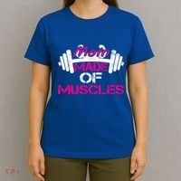 Mom Made Of Muscles Funny Fitness Gym Gift T-Shirt thumb 4