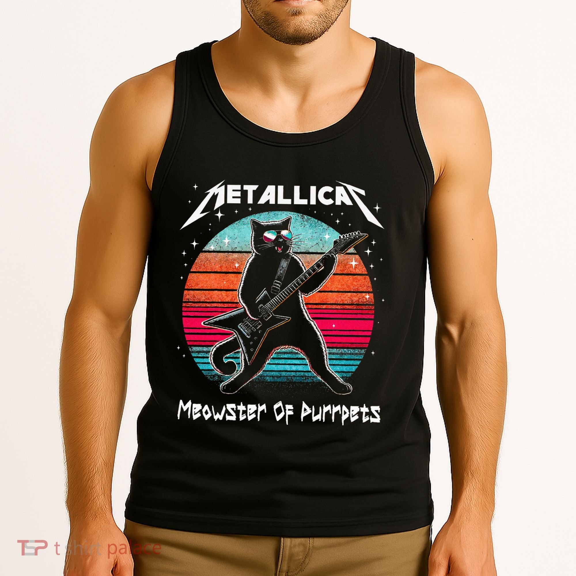 Metallicat Meowster Of Purrpets Funny Cat Tank Top